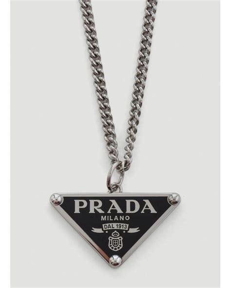 prada necklace triangle black|necklace with triangle pendant.